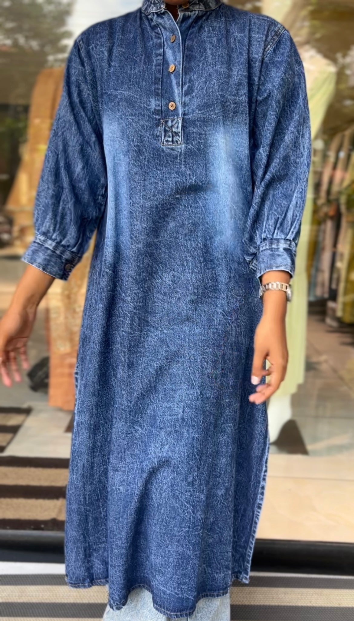 Denim long kurti
