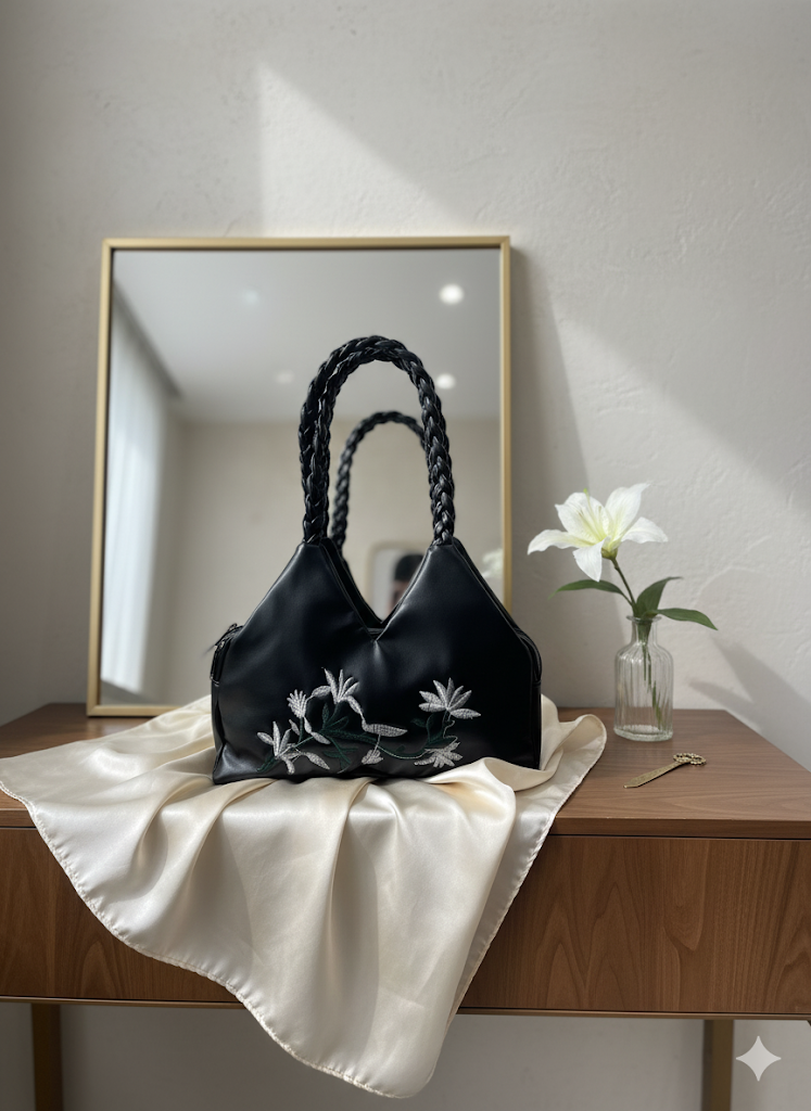 Handbag with braided handle