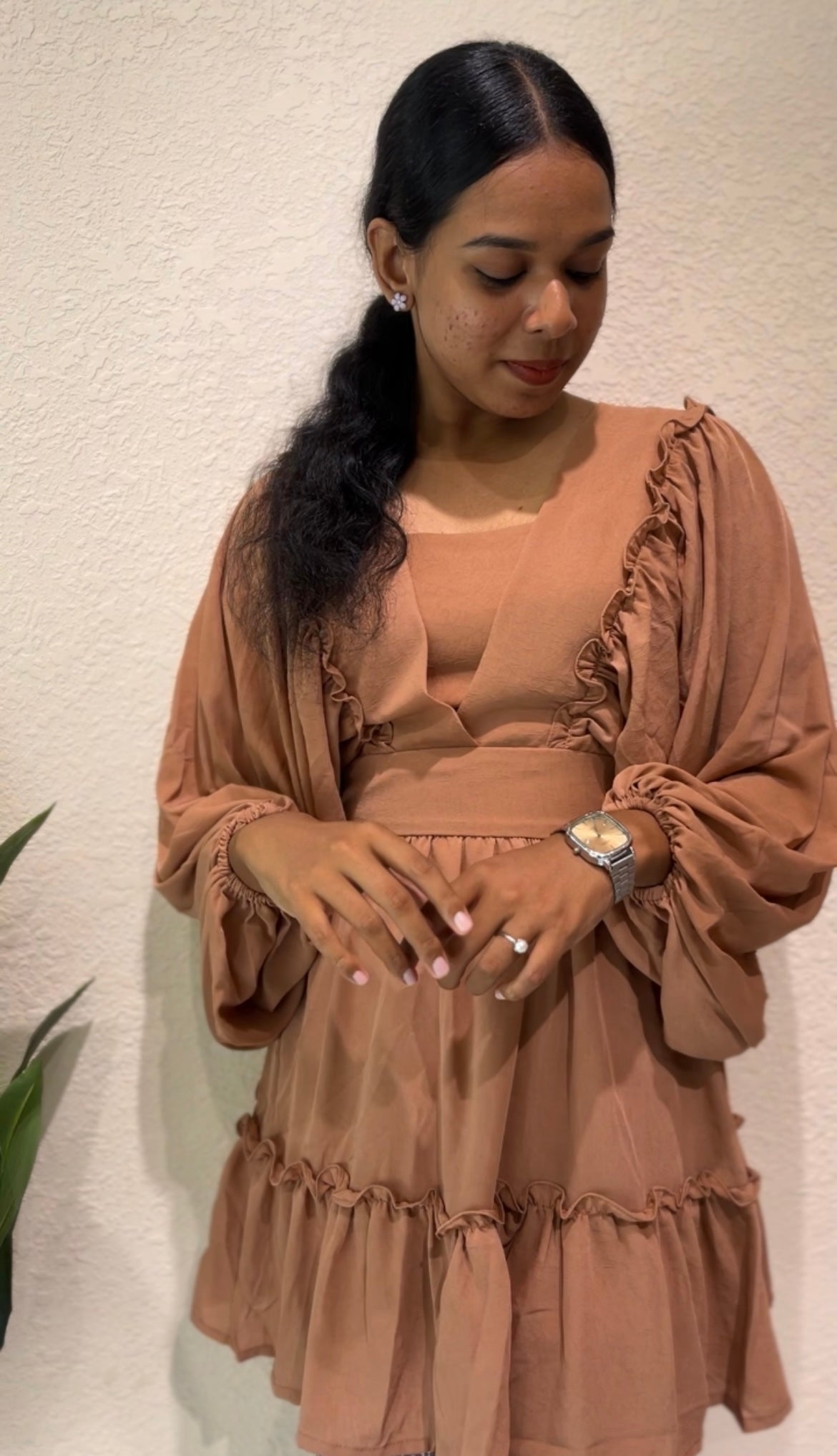 Ruffle Long Sleeve Dress