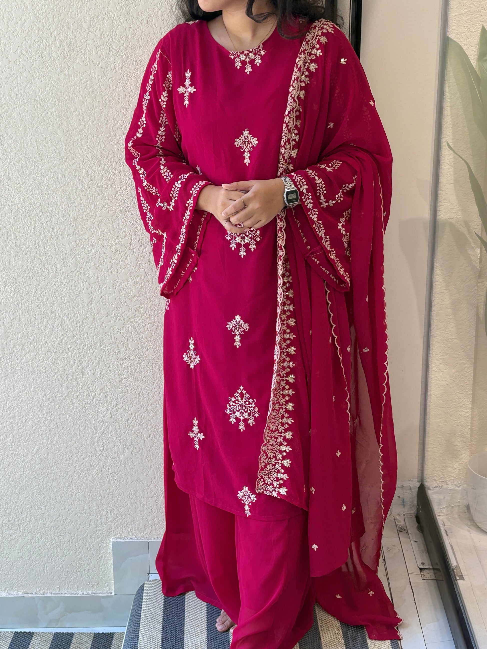 Deep Magenta Party Wear Set