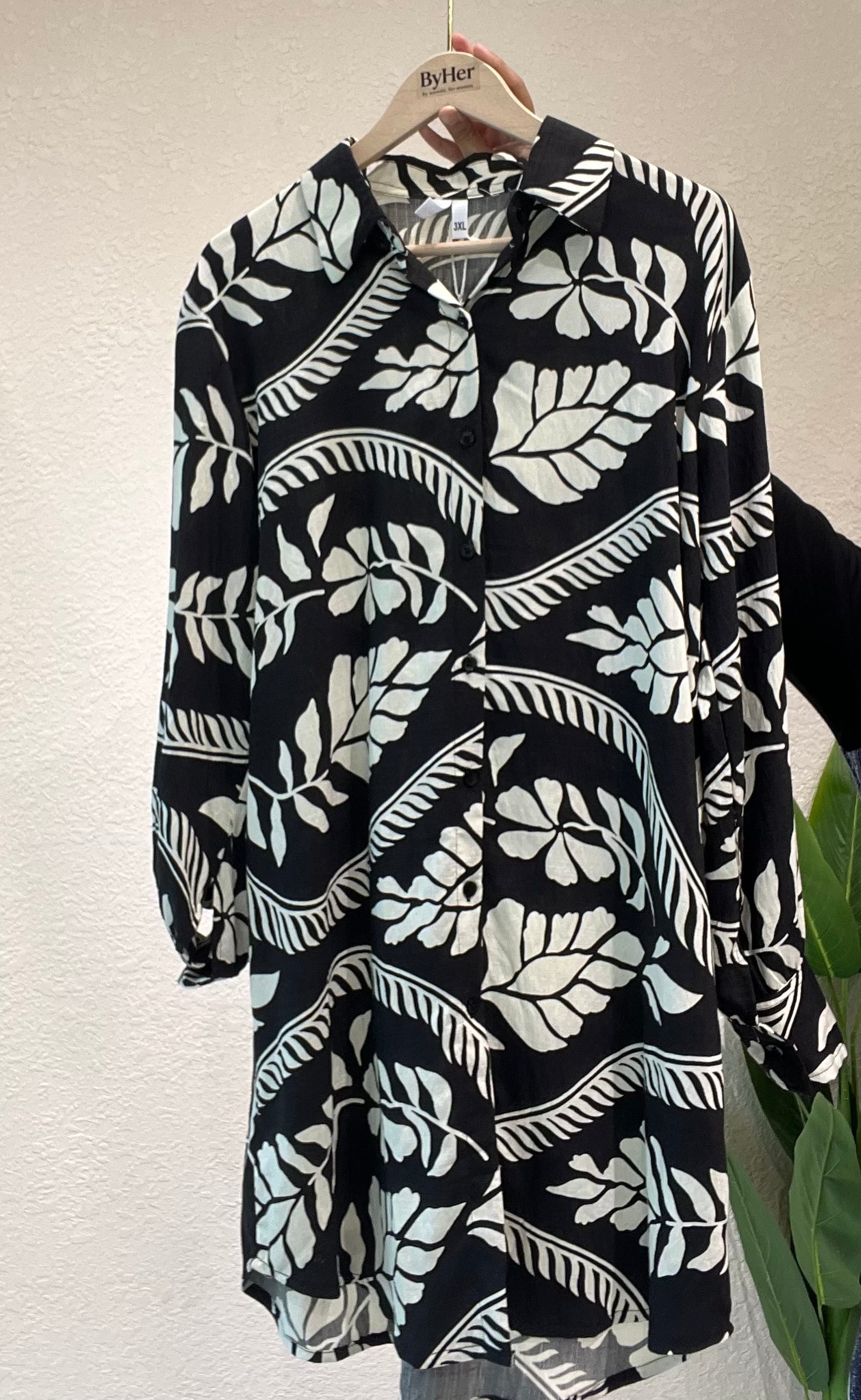 Black Printed Long Shirt