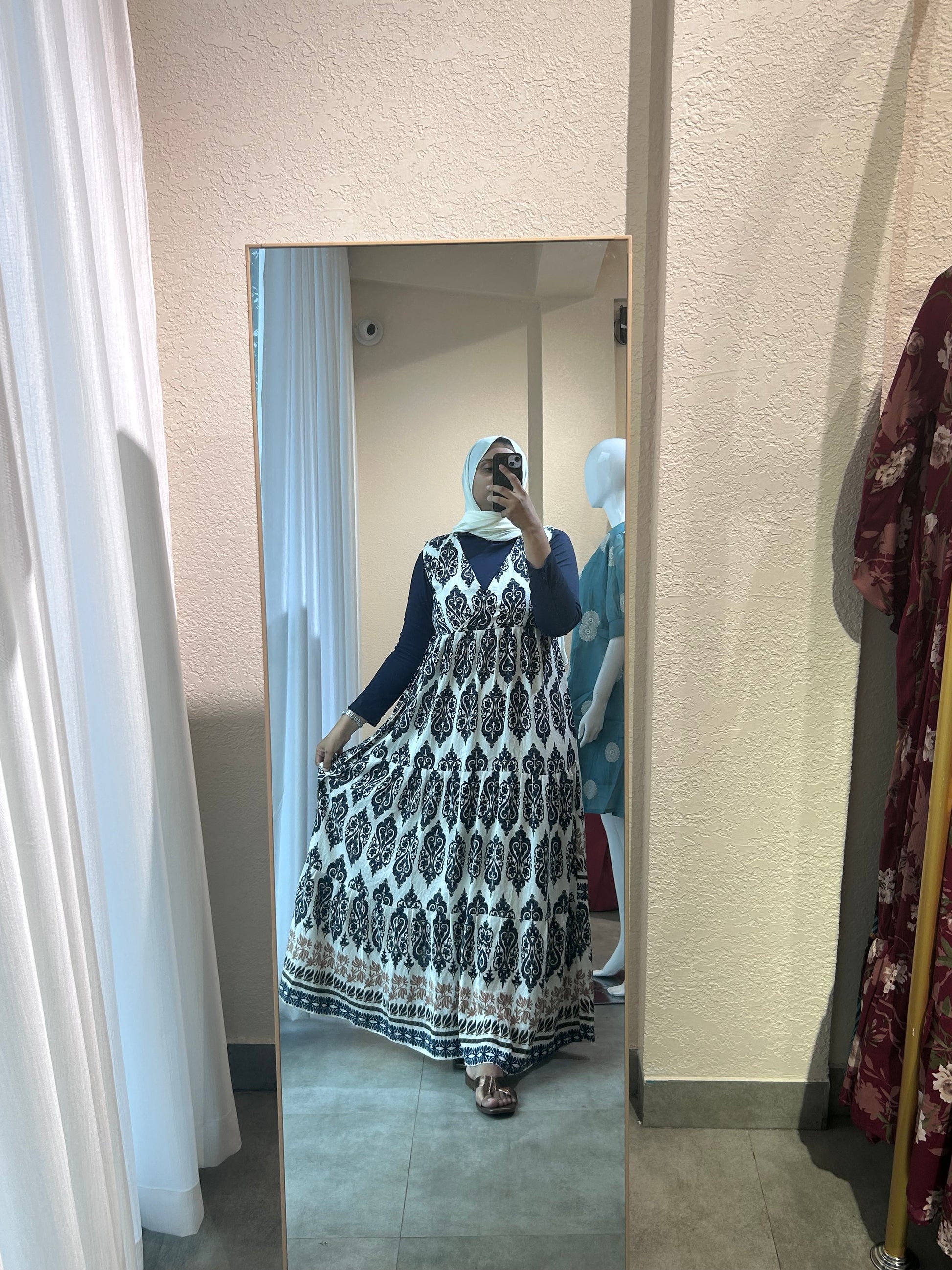 Printed Pinofore Dress