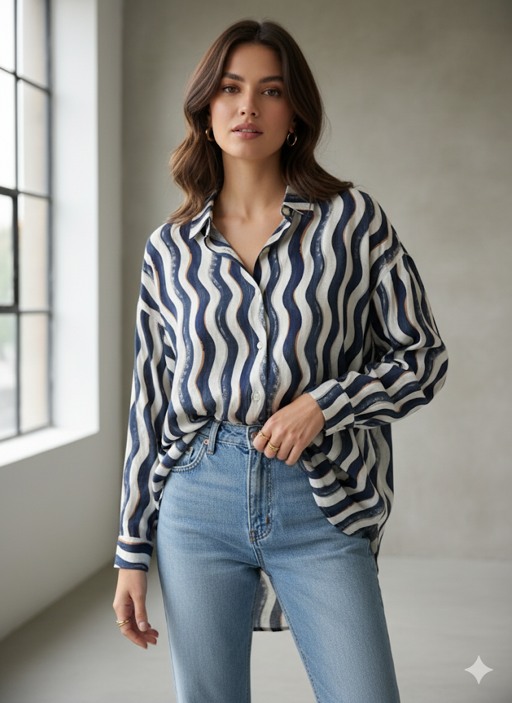 Wavy Print Shirt