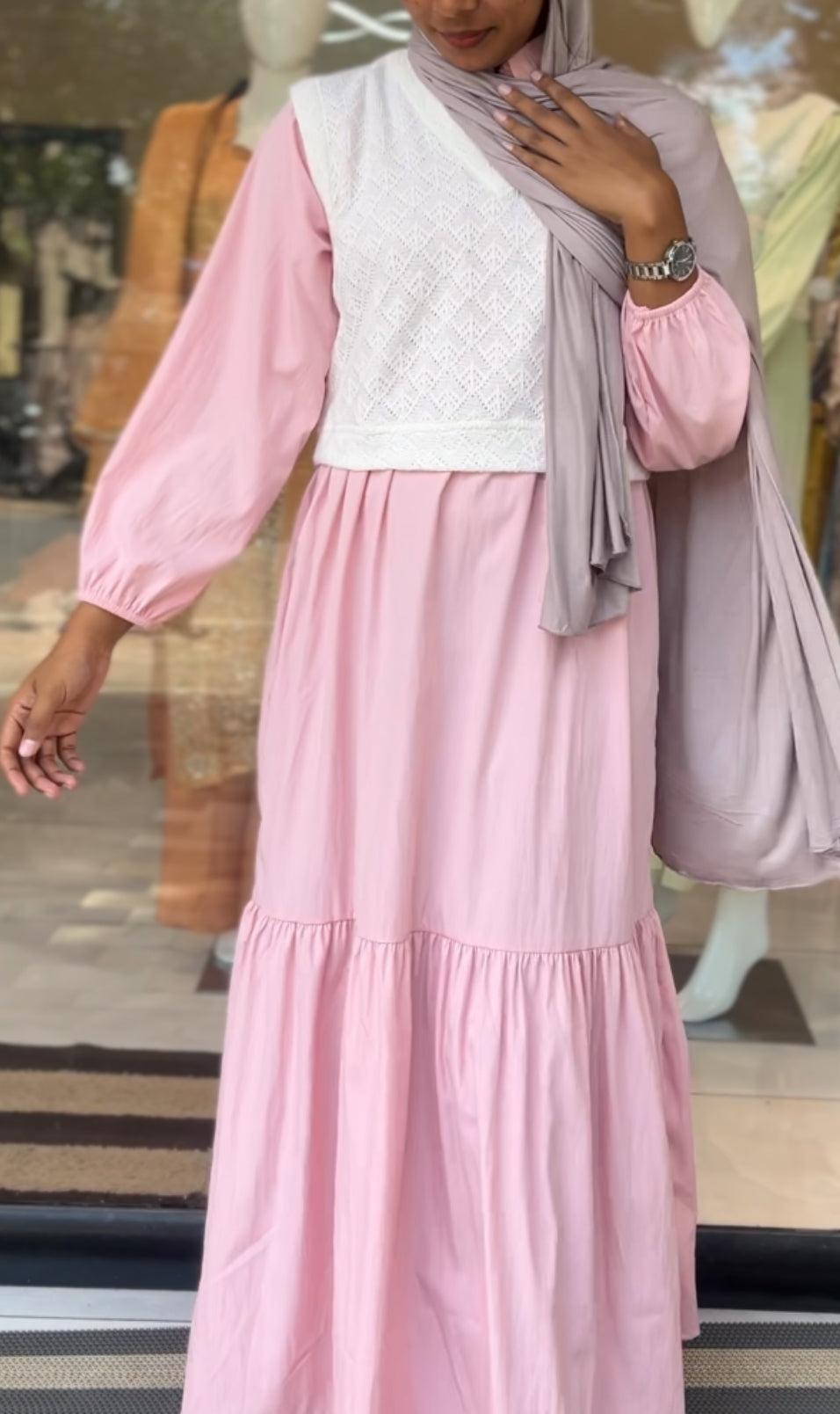 Maxi dress with sleeveless top