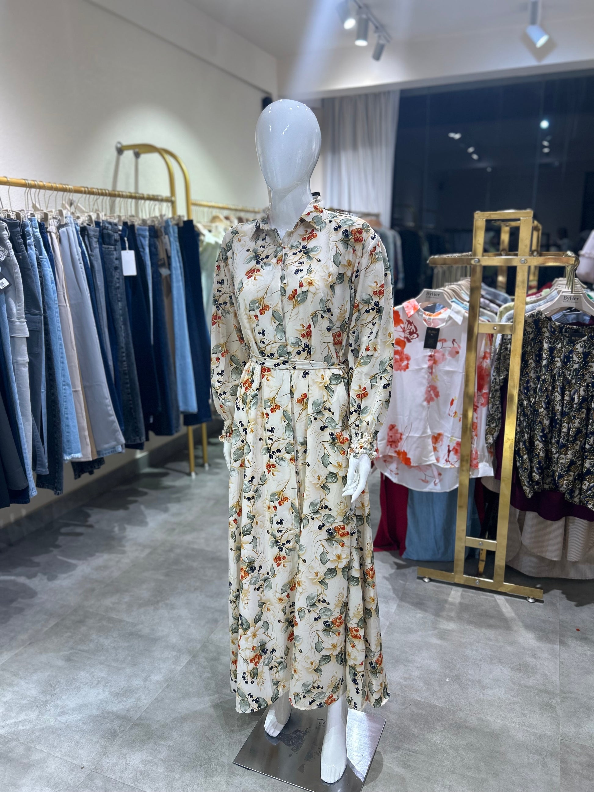 Floral printed maxi dress