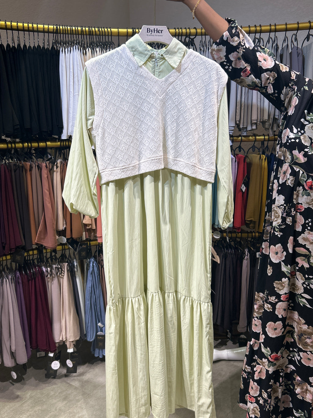 Maxi dress with sleeveless top