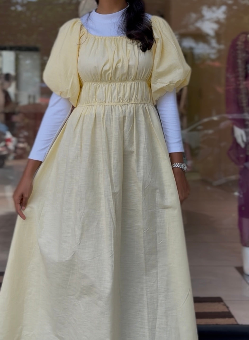 Pastel Dress With Detachable Inner