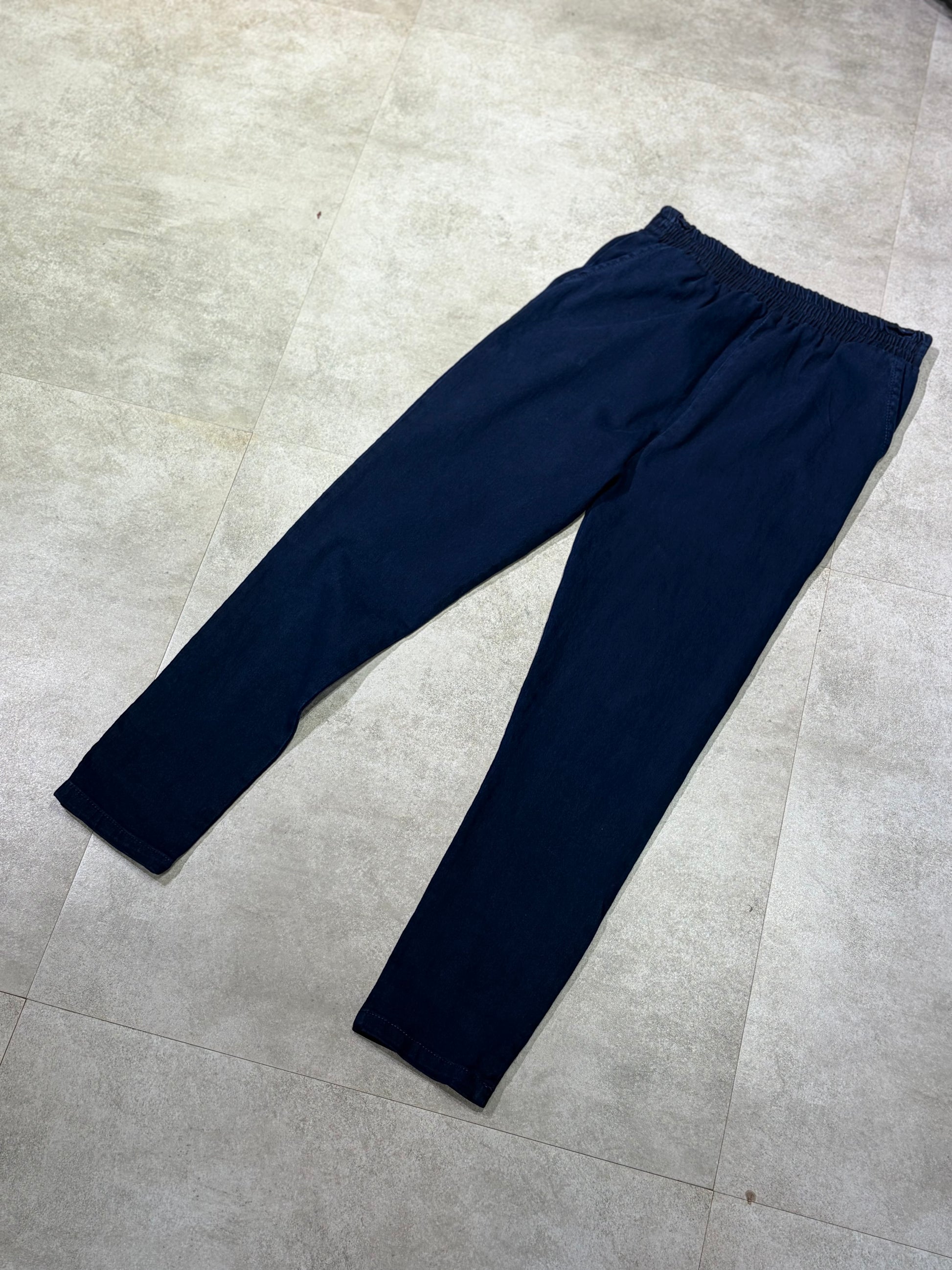 Denim Pants With Elastic Waist