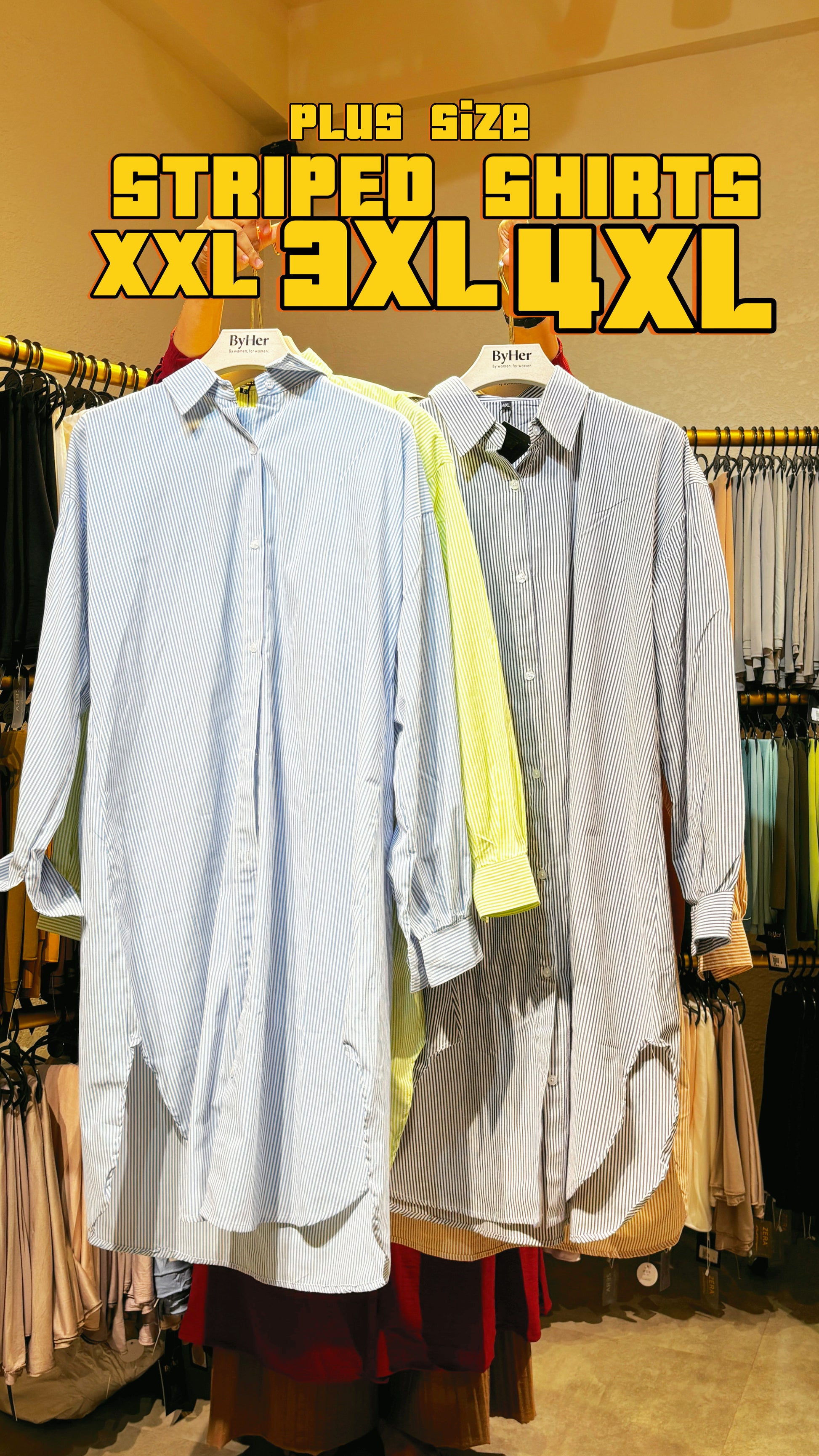 Plus size stripes shirt