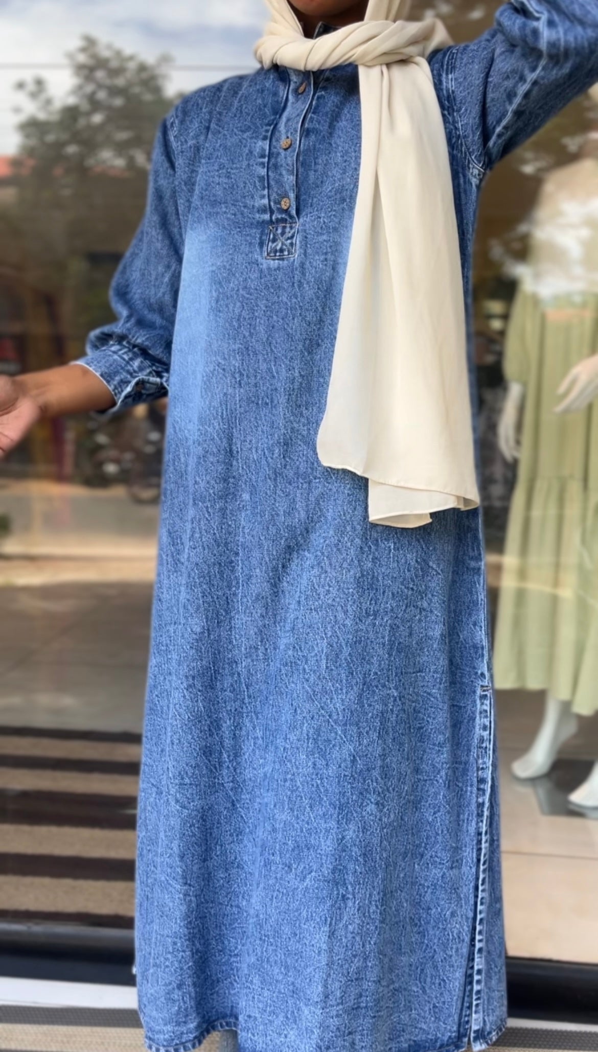 Denim long kurti