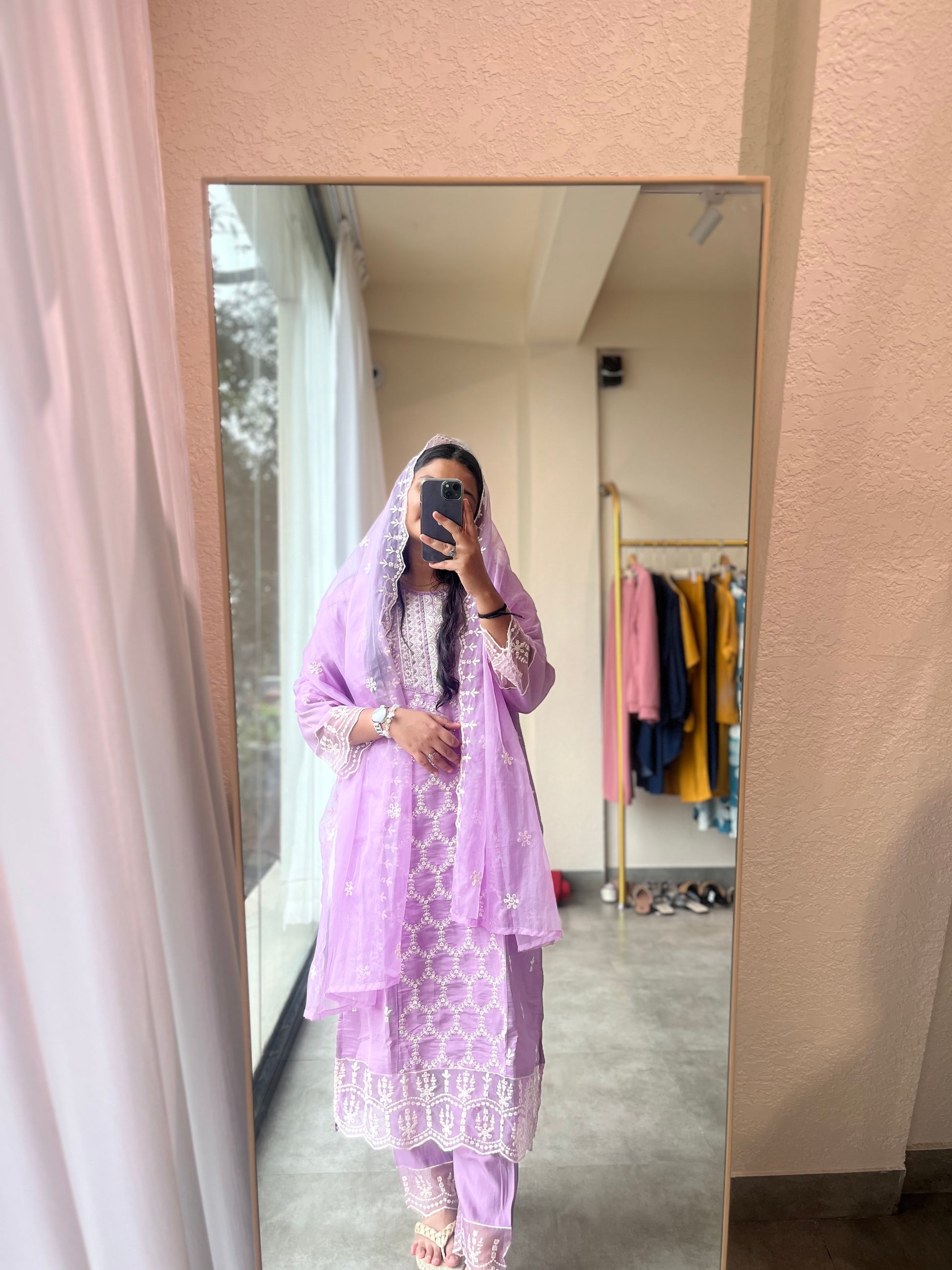 Lavender Chikankari Set