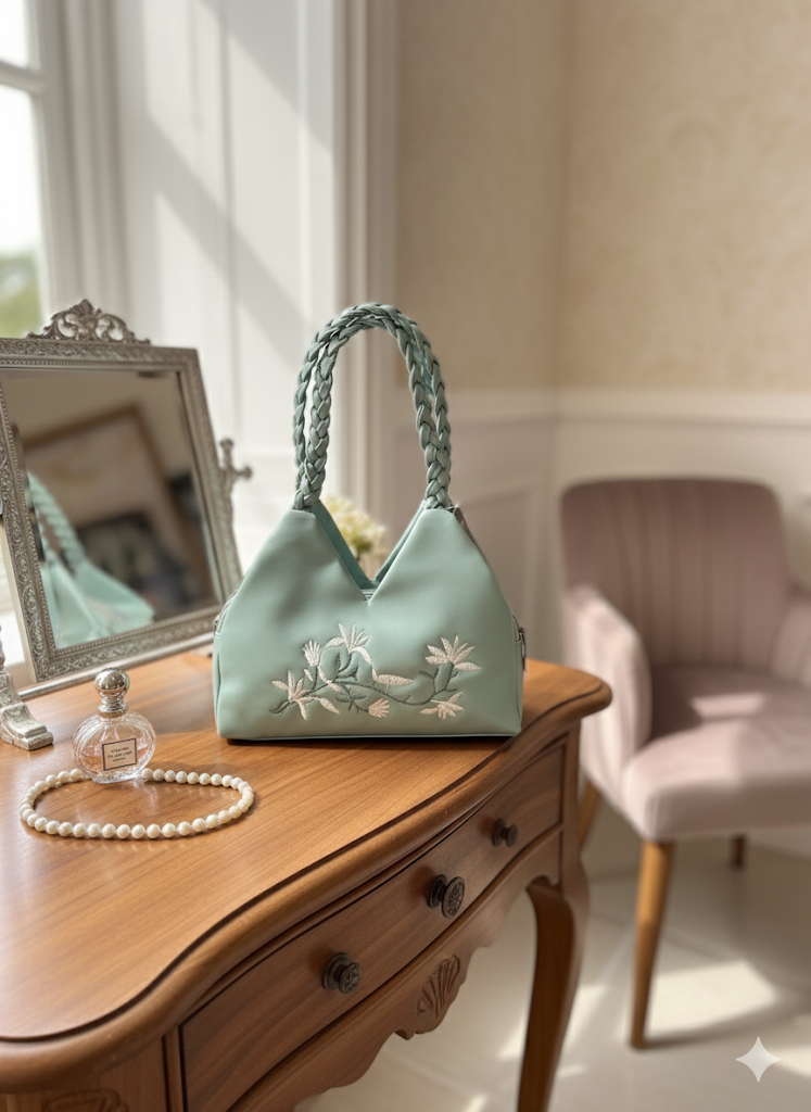 Handbag with braided handle