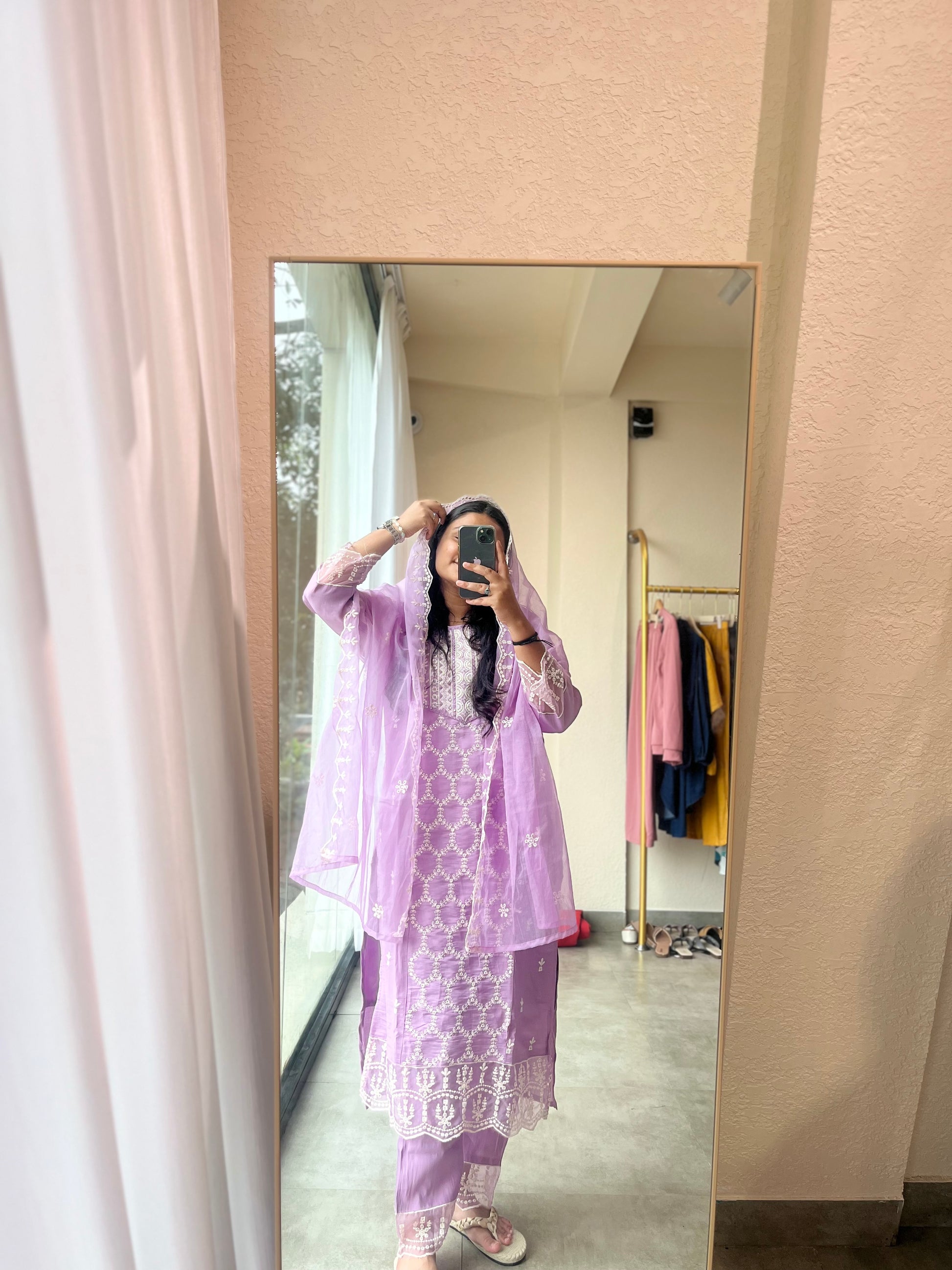 Lavender Chikankari Set