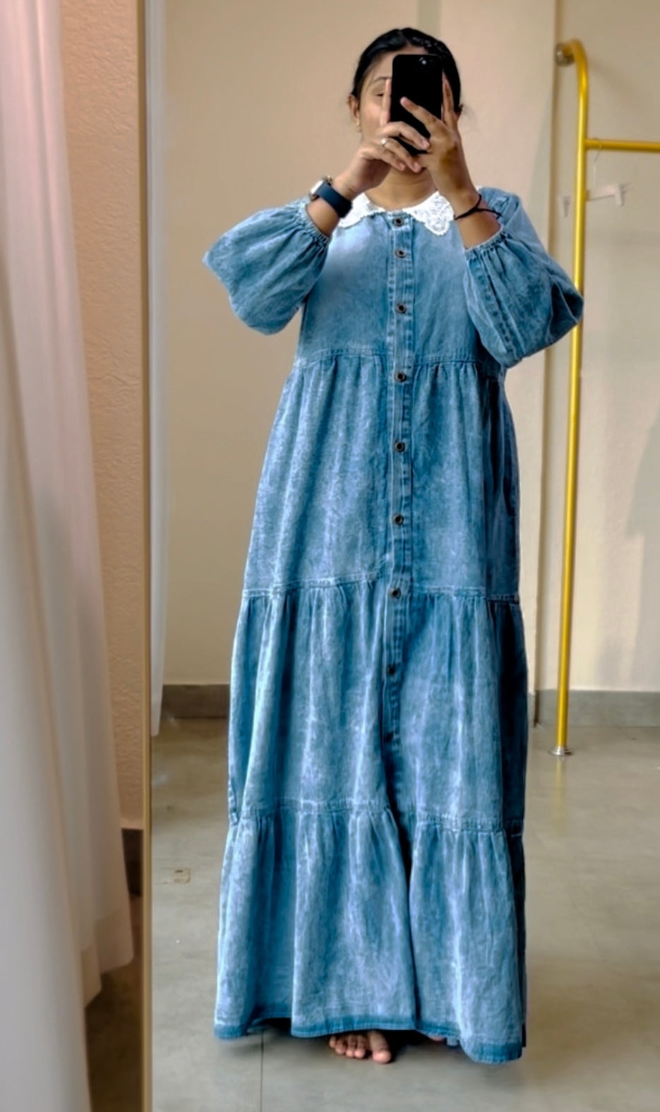 Feeding Friendly Long Denim Dress