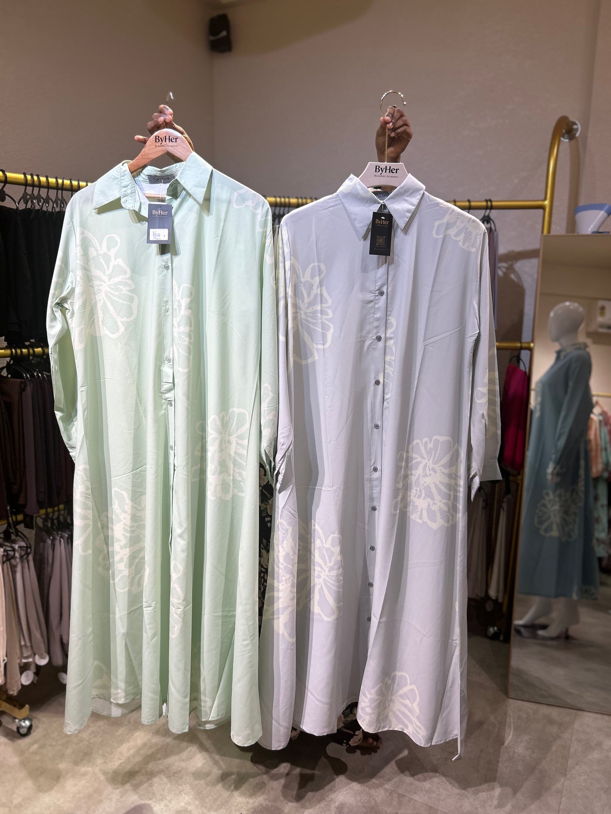 Abstract printed maxi dresses