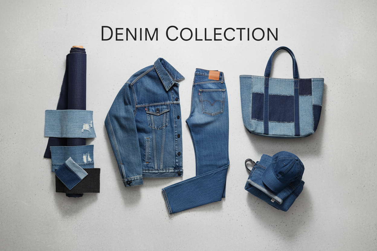 simply denim collection image with text